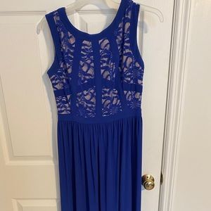 Long electric blue dress